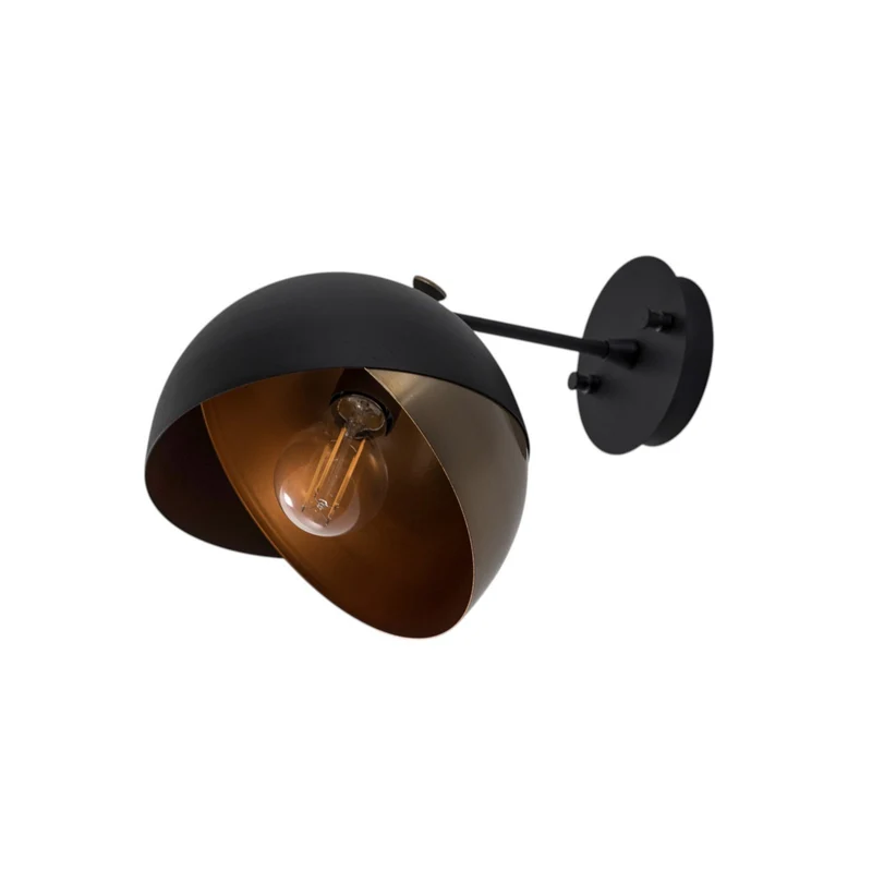 B-Ware Berceste Wandleuchte Wandlampe Lampe schwarz gold Metall Modell 252A schwenkbar