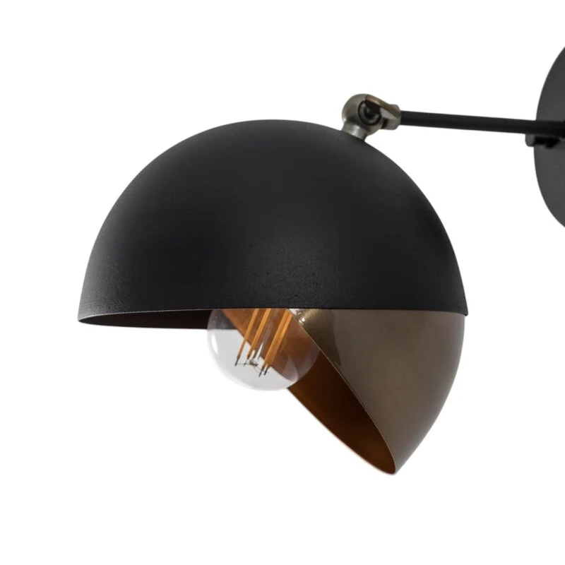 B-Ware Berceste Wandleuchte Wandlampe Lampe schwarz gold Metall Modell 252A schwenkbar