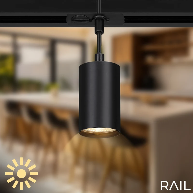 B-Ware Briloner Schienensystem RAIL Stromschiene LED Pendelleuchte schwarz Länge 1,5m