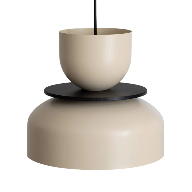 B-Ware Hängelampe Uto Pendelleuchte Deckenleuchte creme Kabel schwarz Metall 30 cm