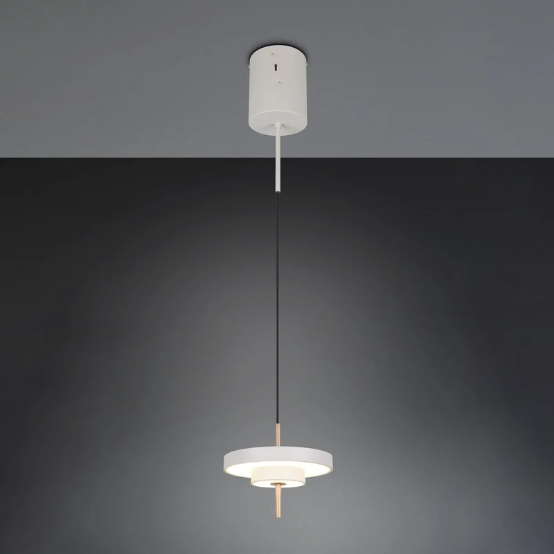 B-Ware Trio Lighting Pendelleuchte Hängelampe LED Leuchte hellgrau Metall CCT dimmbar