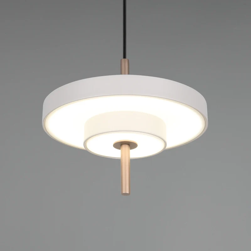B-Ware Trio Lighting Pendelleuchte Hängelampe LED Leuchte hellgrau Metall CCT dimmbar