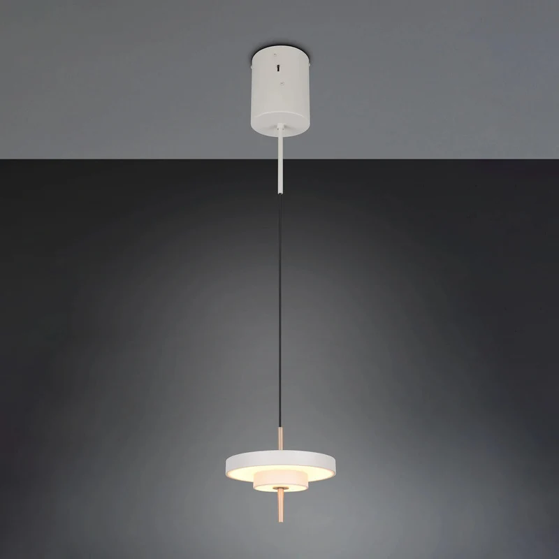 B-Ware Trio Lighting Pendelleuchte Hängelampe LED Leuchte hellgrau Metall CCT dimmbar