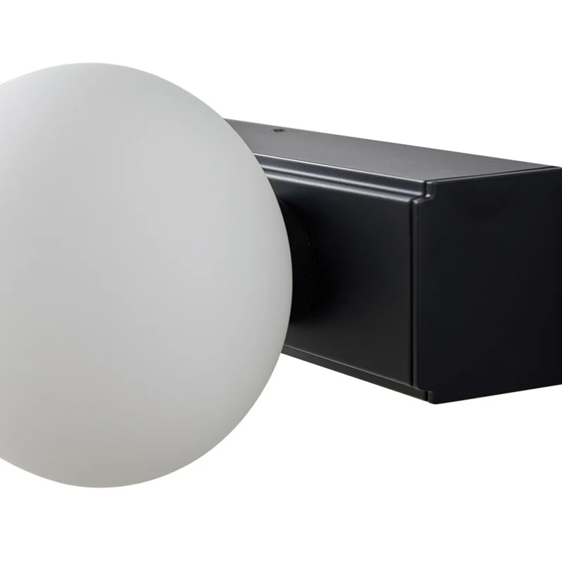 B-Ware Lucande Wandlampe Badleuchte LED Glas schwarz IP44 Aluminium Myrra 60 cm