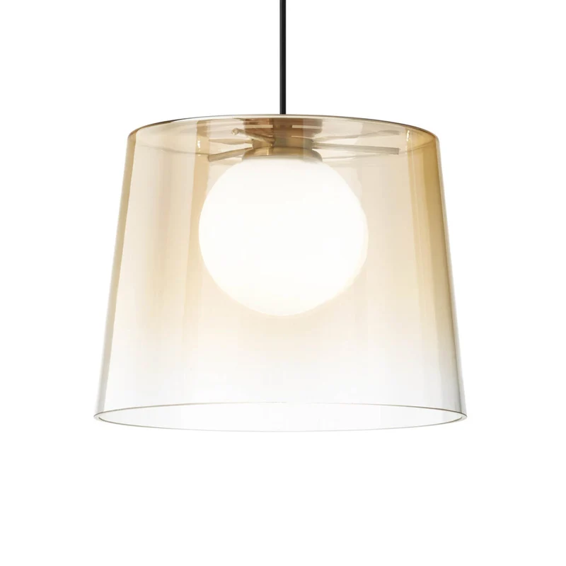 B-Ware Ideallux Pendelleuchte Hängeleuchte LED Fade amber transparent Glas Metall 1-flg