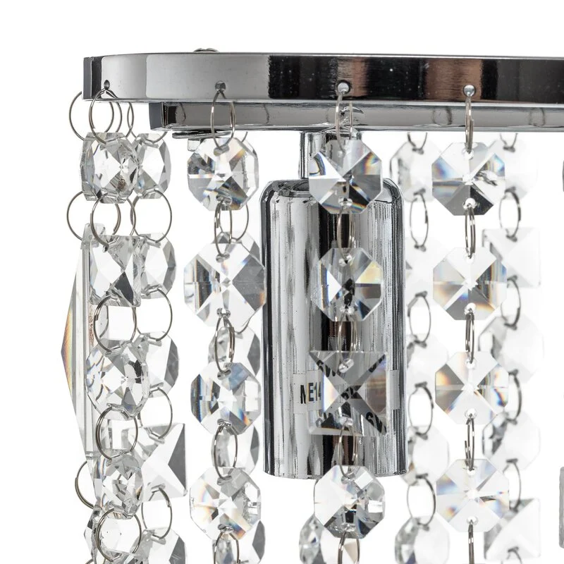 B-Ware Euluna Tischleuchte Laila Schreibtischlampe E14 mit Kristall-Behang zweiflammig