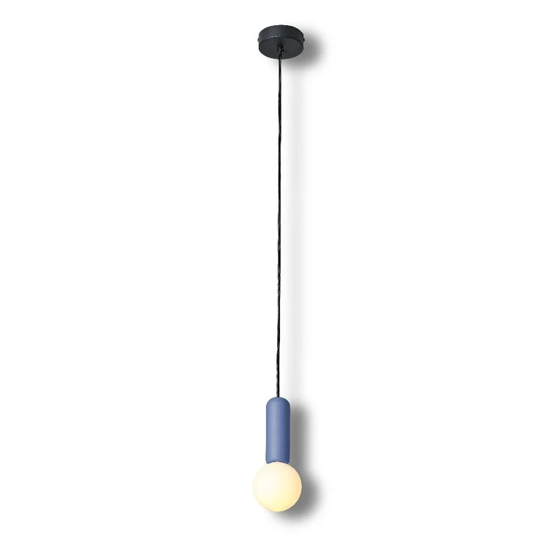B-Ware Osram Pendelleuchte Hängelampe Decor Conrete Mic Beton Glaskugel Blau G9 LED