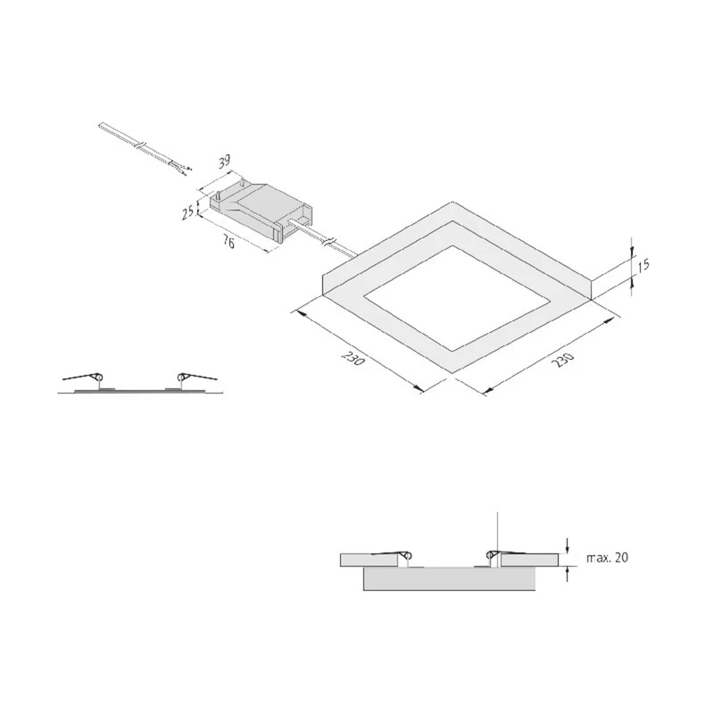B-Ware Hera Leuchte Lampe LED weiss Kunststoff Einbau Aufbau Universalweiss 4000K IP20