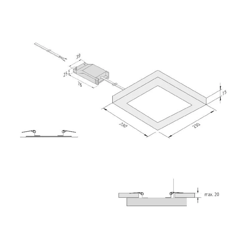 B-Ware Hera Leuchte Lampe LED weiss Kunststoff Einbau Aufbau Universalweiss 4000K IP20