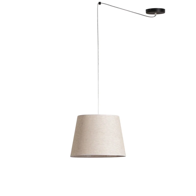 B-Ware Pendellampe Ascot Hängeleuchte Deckenleuchte Stofflampe beigefarben Ø 38 cm