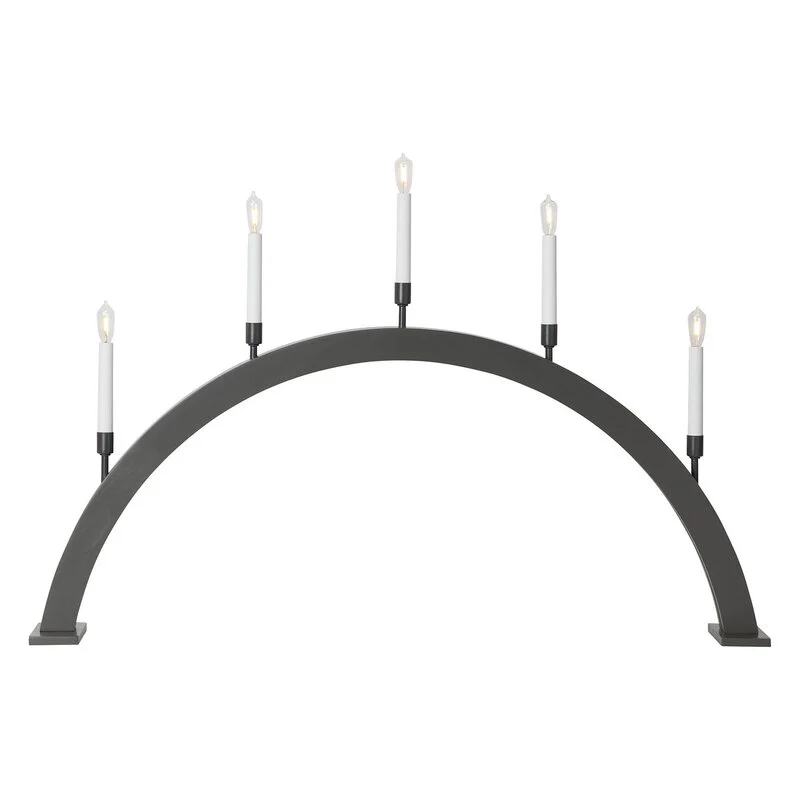 B-Ware startrading Fensterleuchter Kerzenleuchter Storm 5-flammig 59 cm dunkelgrau604