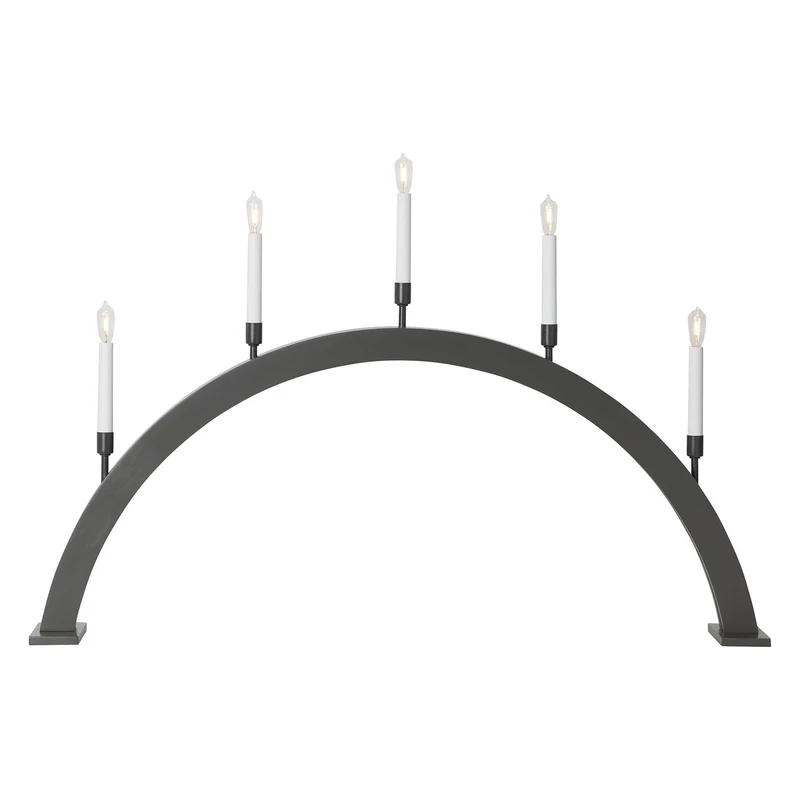 B-Ware startrading Fensterleuchter Kerzenleuchter Storm 5-flammig 59 cm dunkelgrau604