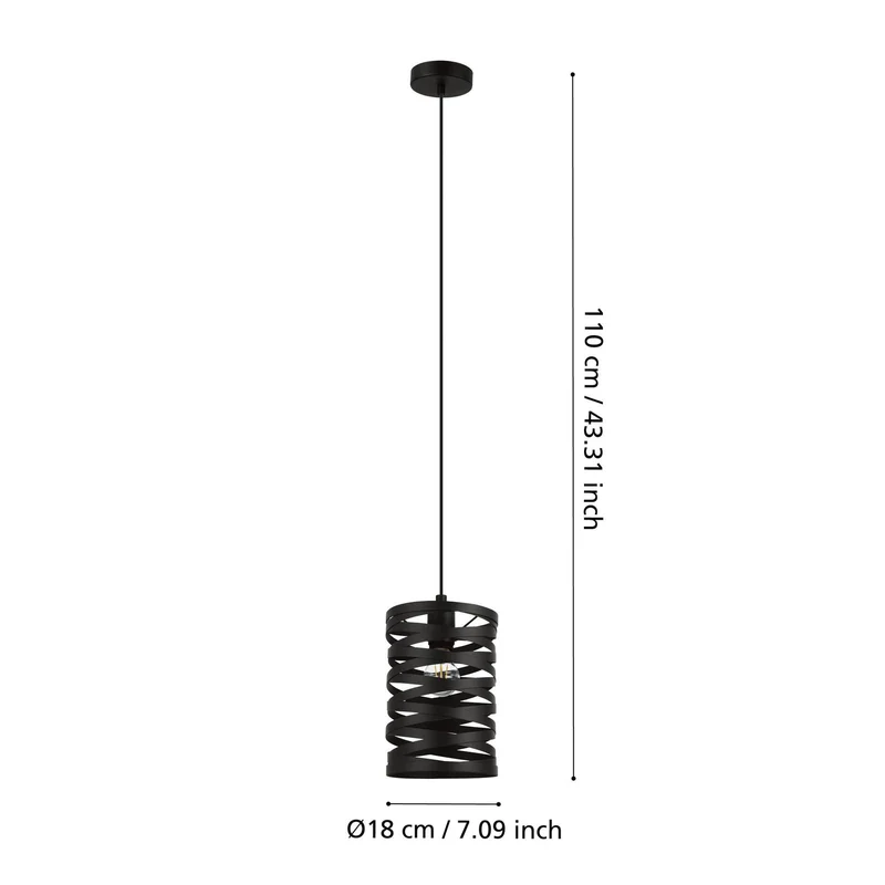 B-Ware EGLO Hängeleuchte Pendelleuchte schwarz Stahl Cremella Lampe Ø 18 cm E27 LED