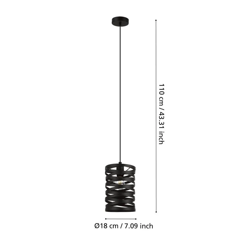 B-Ware EGLO Hängeleuchte Pendelleuchte schwarz Stahl Cremella Lampe Ø 18 cm E27 LED