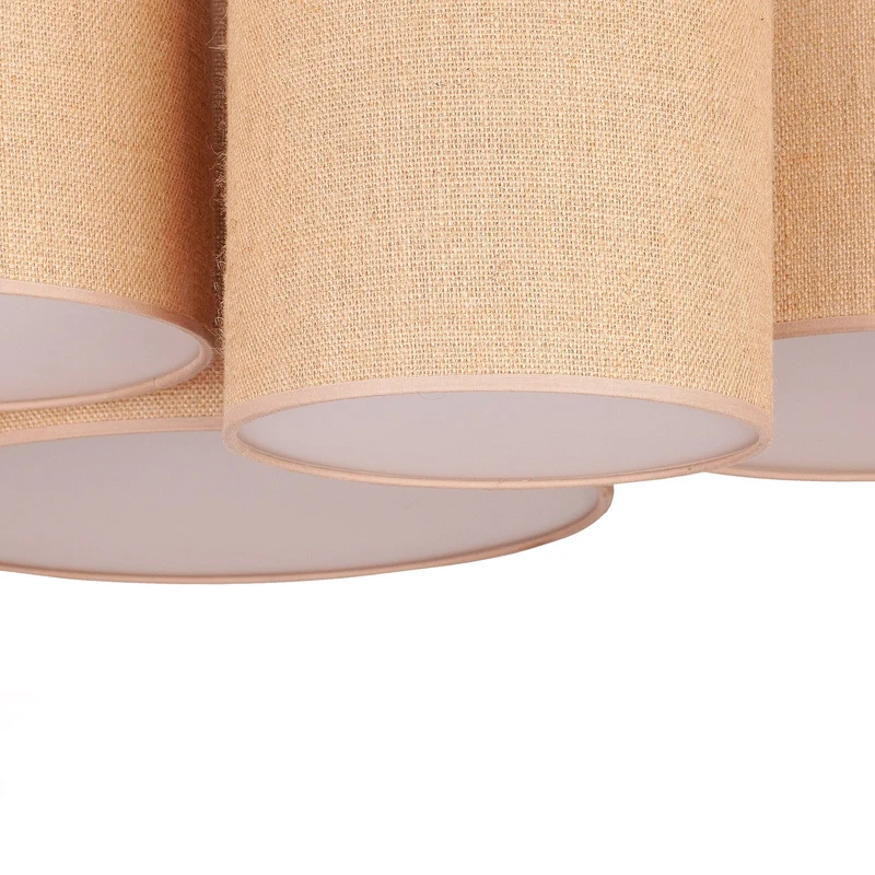 B-Ware Euluna Deckenleuchte Deckenlampe Lodge Jute Textil Metall beige weiß 4-flammig