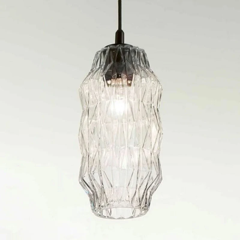 B-Ware Selène Hängeleuchte Pendelleuchte Glas transparent Origami Glasleuchte Glaslampe