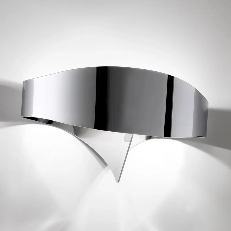 B-Ware Selene Wandleuchte Wandlampe LED Scudo Chrom Stahl Beleuchtung Lampe