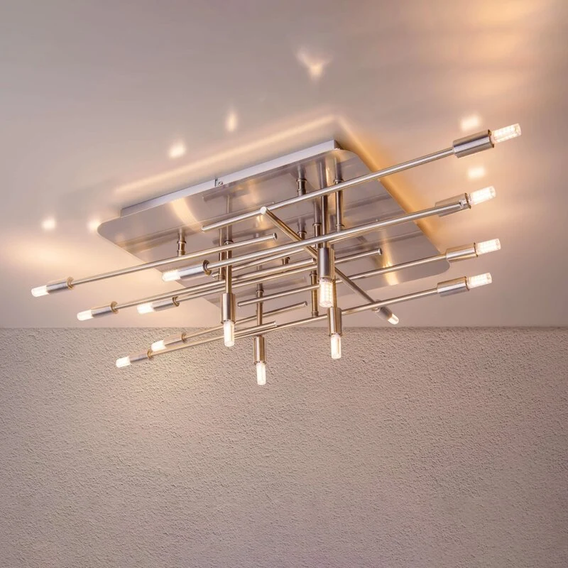 B-Ware Näve Deckenleuchte Lampe Ancona Stahl Leuchte Beleuchtung 14 flammig