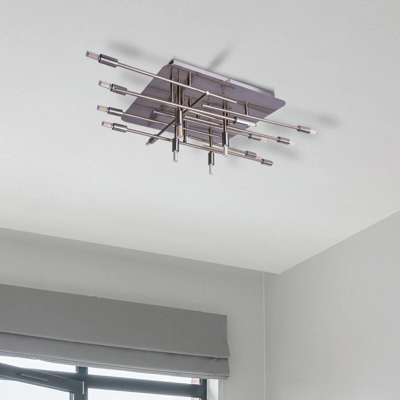 B-Ware Näve Deckenleuchte Lampe Ancona Stahl Leuchte Beleuchtung 14 flammig