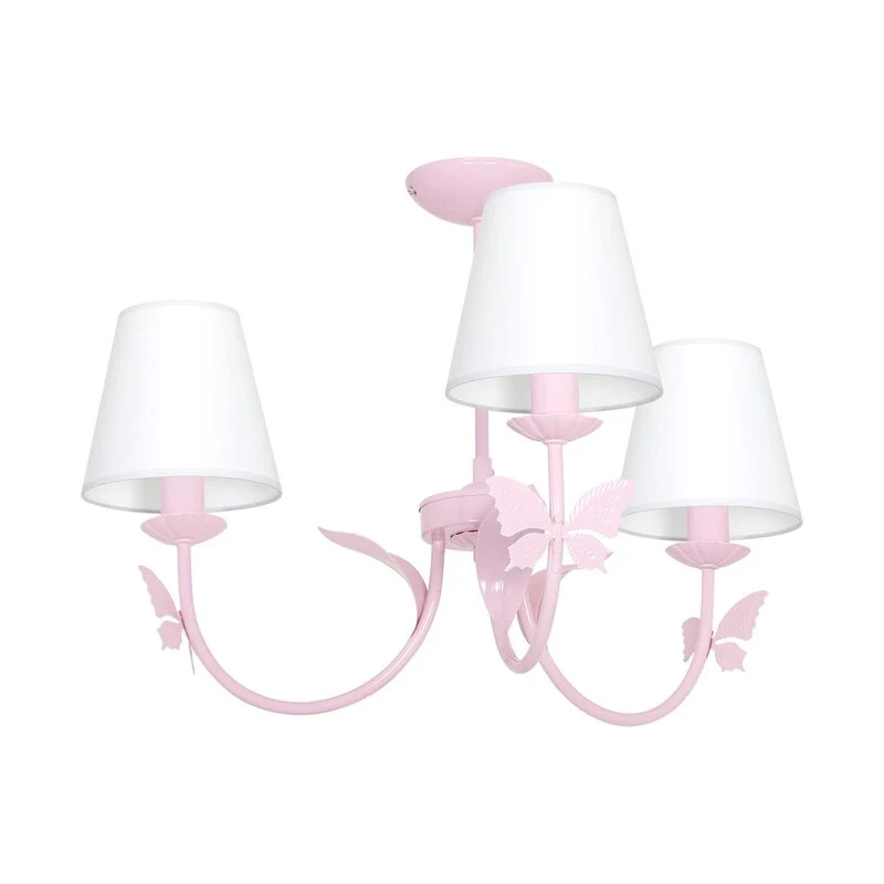 B-Ware Eko-Light Kronleuchter Lampe Alice Deckenleuchte Hängeleuchte pink 3-flg