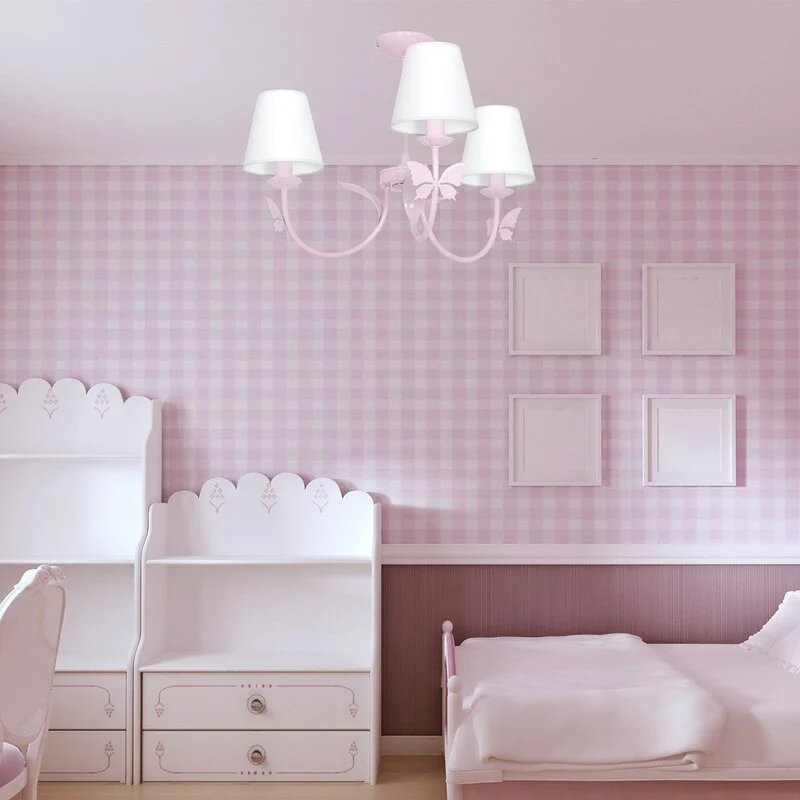B-Ware Eko-Light Kronleuchter Lampe Alice Deckenleuchte Hängeleuchte pink 3-flg