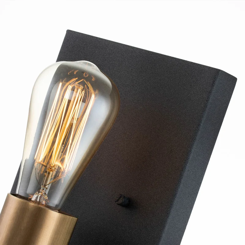 B-Ware Quintiesse Wandleuchte Wandlampe Silas schwarz Stahl Beleuchtung einflammig