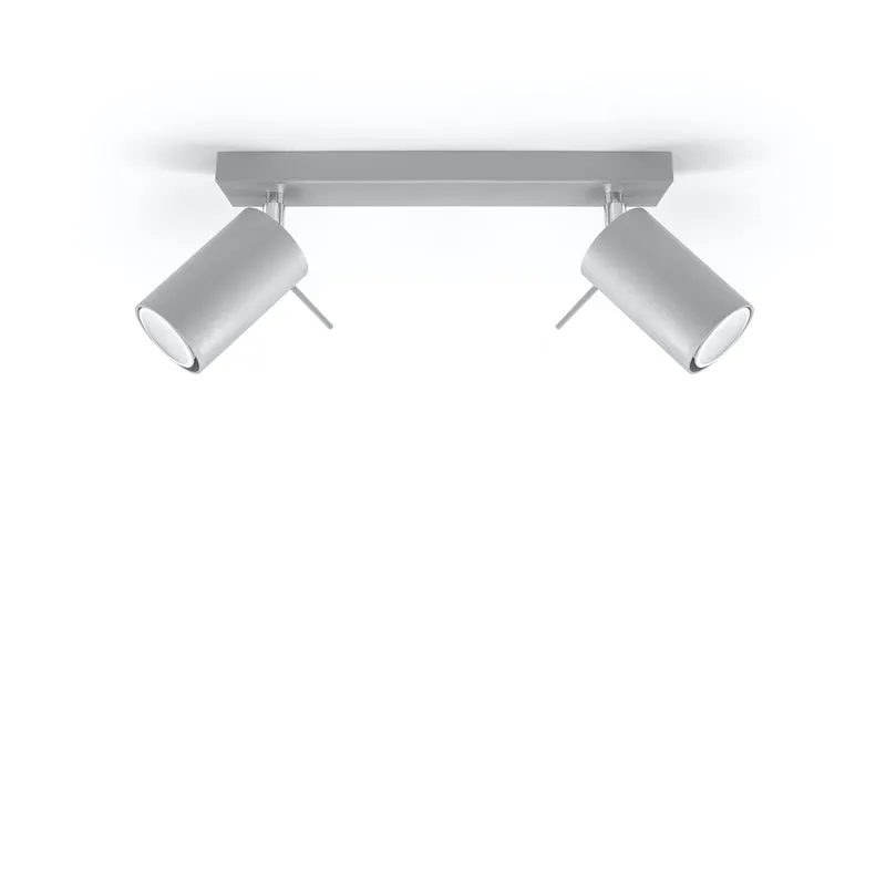 B-Ware SOLLUX LIGHTING Deckenstrahler rund, grau, mit 2 Leuchten