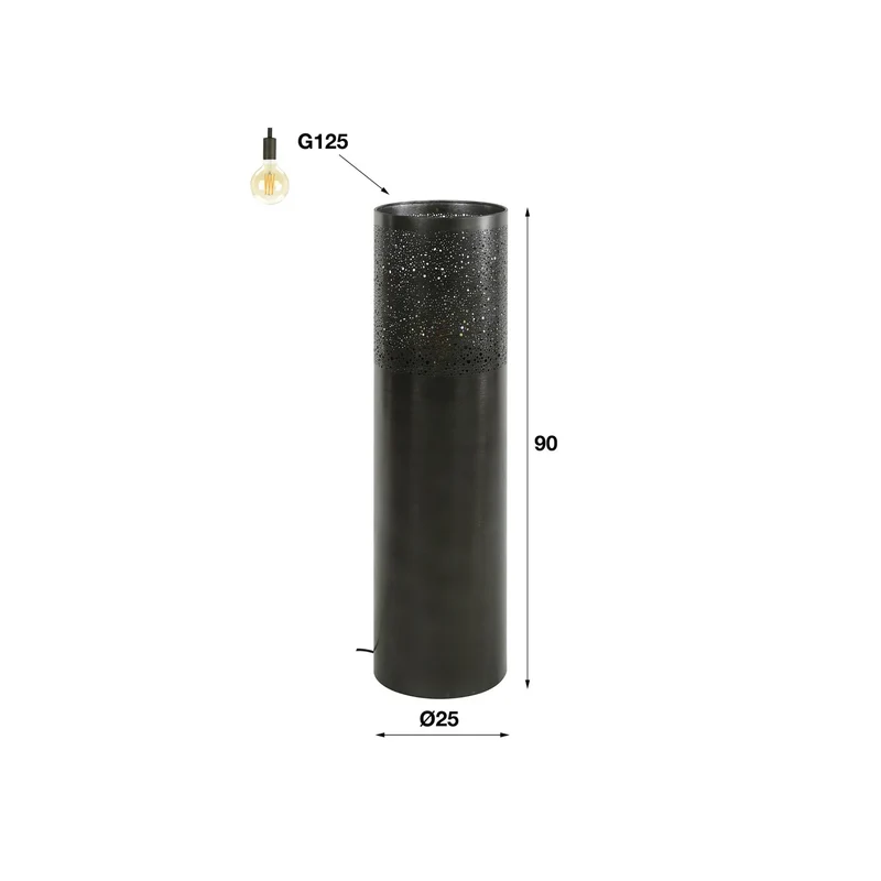 B-Ware Zijlstra Stehleuchte Stehlampe Narabi Metall Schwarz 90 cm