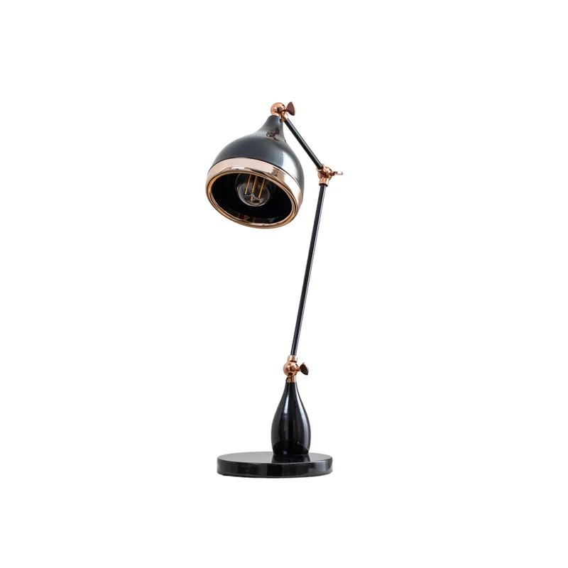 B-Ware Opviq Tischleuchte Lampe Yildo 7015 Schreibtischlampe Metall 50cm schwarz/kupfer