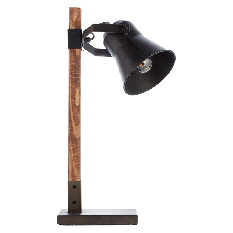 B-Ware Brilliant Tischleuchte Lampe Plow Schreibtischlampe Leuchte schwarz/holz dunkel