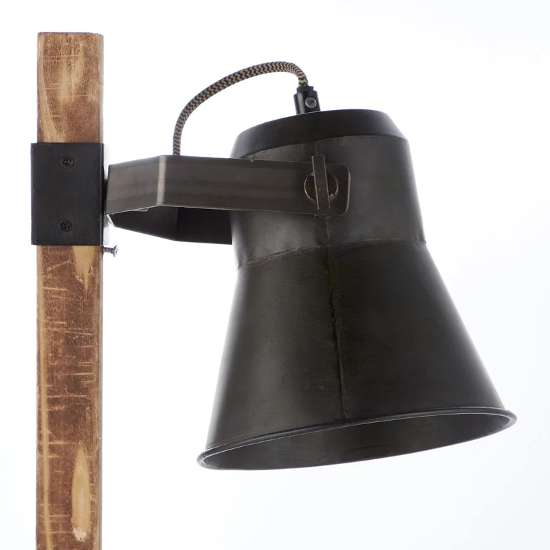 B-Ware Brilliant Tischleuchte Lampe Plow Schreibtischlampe Leuchte schwarz/holz dunkel
