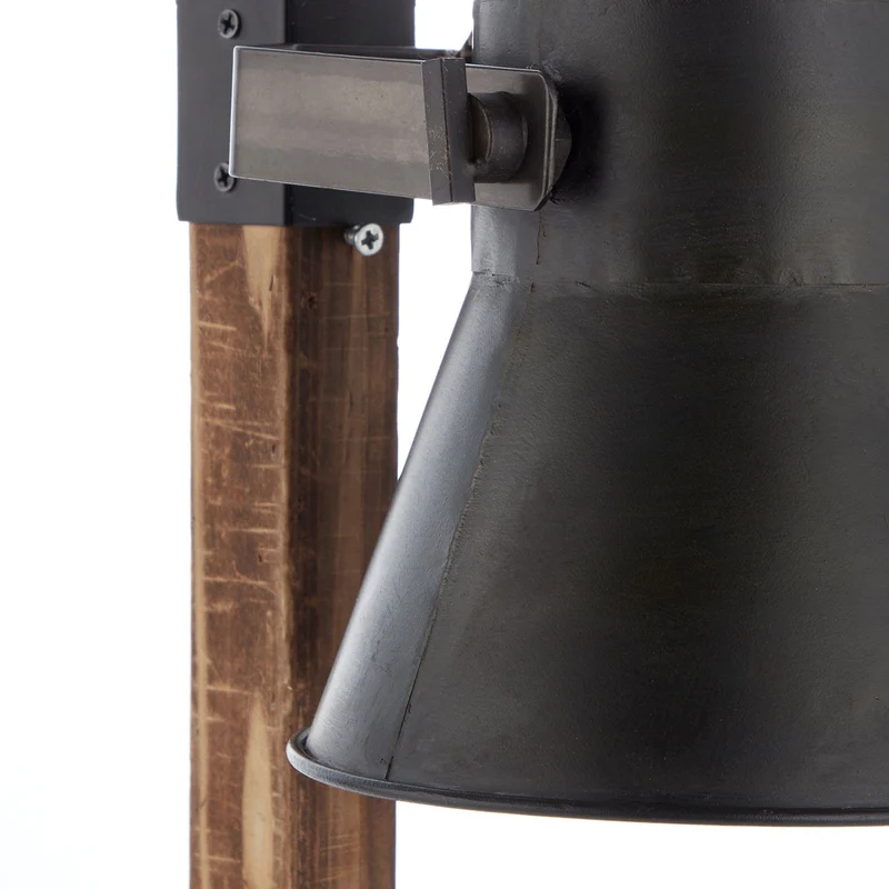 B-Ware Brilliant Tischleuchte Lampe Plow Schreibtischlampe Leuchte schwarz/holz dunkel