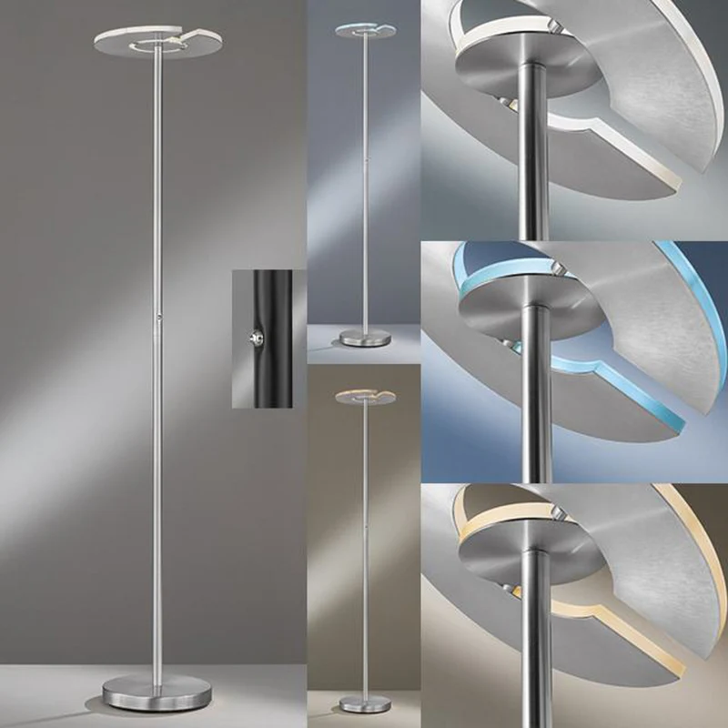 B-Ware Stehleuchte Lampe LED Dent CCT Funktion Dimmer nickel matt chrom Beleuchtungs550