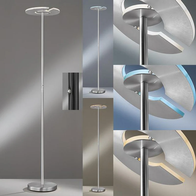 B-Ware Stehleuchte Lampe LED Dent CCT Funktion Dimmer nickel matt chrom Beleuchtungs550
