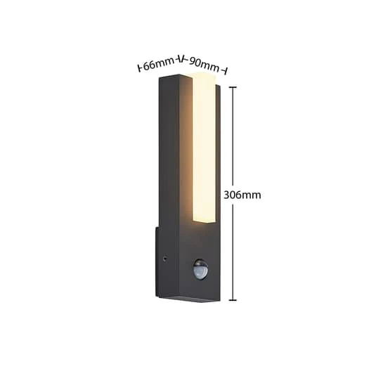B-Ware Lucande Außenwandleuchte Wandlampe LED Bewegungsmelder graphitgrau IP54244