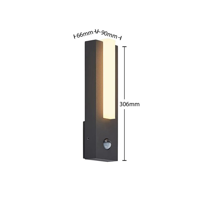 B-Ware Lucande Außenwandleuchte Wandlampe LED Bewegungsmelder graphitgrau IP54244