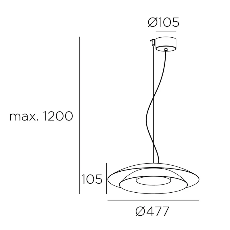 B-Ware LEDS-C4 Noway Big dimmbar Hängeleuchte Hängelampe Deckenlampe dezentral schwarz