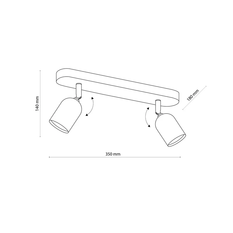 B-Ware TK Lighting Deckenspot Strahler Top schwarz zweiflammig Deckenleuchte Metall