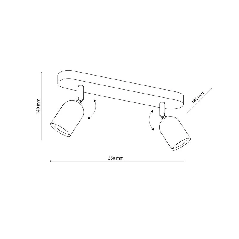 B-Ware TK Lighting Deckenspot Strahler Top schwarz zweiflammig Deckenleuchte Metall