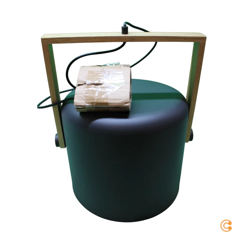 B-Ware JUST LIGHT Pendelleuchte Hängelampe Cup schwarz holz 35cm Metall Holz IP20