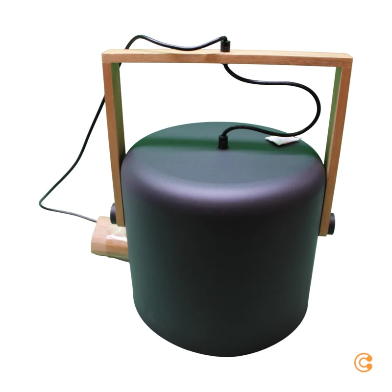 B-Ware JUST LIGHT Pendelleuchte Hängelampe Cup schwarz holz 35cm Metall Holz IP20