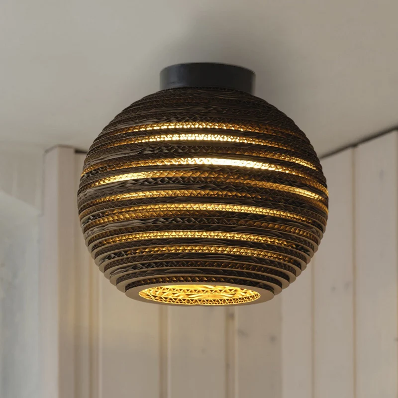 B-Ware OSRAM Deckenleuchte Lampe BALL braun Ø 26 cm Wellpappe E27