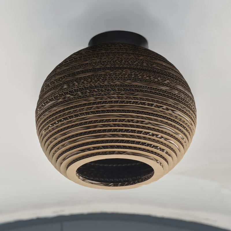 B-Ware OSRAM Deckenleuchte Lampe BALL braun Ø 26 cm Wellpappe E27