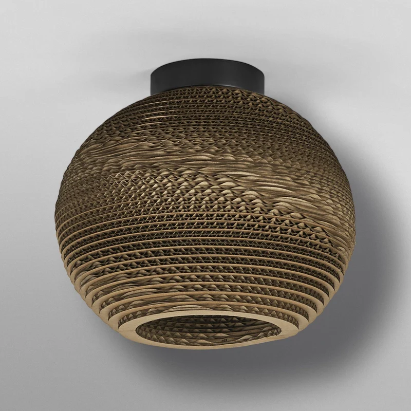 B-Ware OSRAM Deckenleuchte Lampe BALL braun Ø 26 cm Wellpappe E27