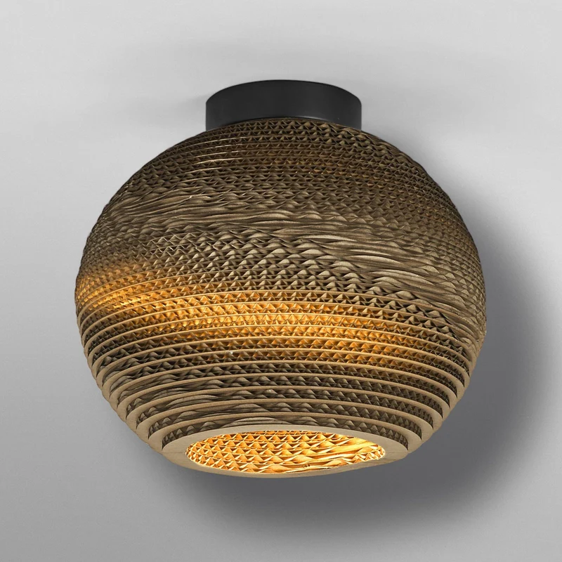 B-Ware OSRAM Deckenleuchte Lampe BALL braun Ø 26 cm Wellpappe E27