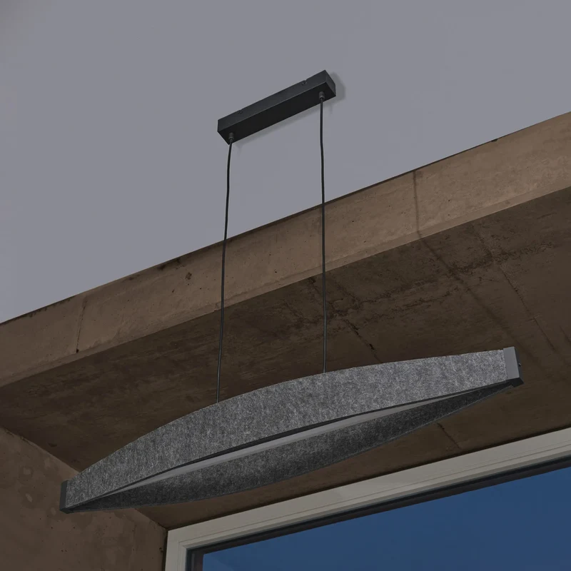 B-Ware OSRAM Hängeleuchte Pendelleuchte LED Decor Flat Felt grau Filz Warmweiß 3000 K