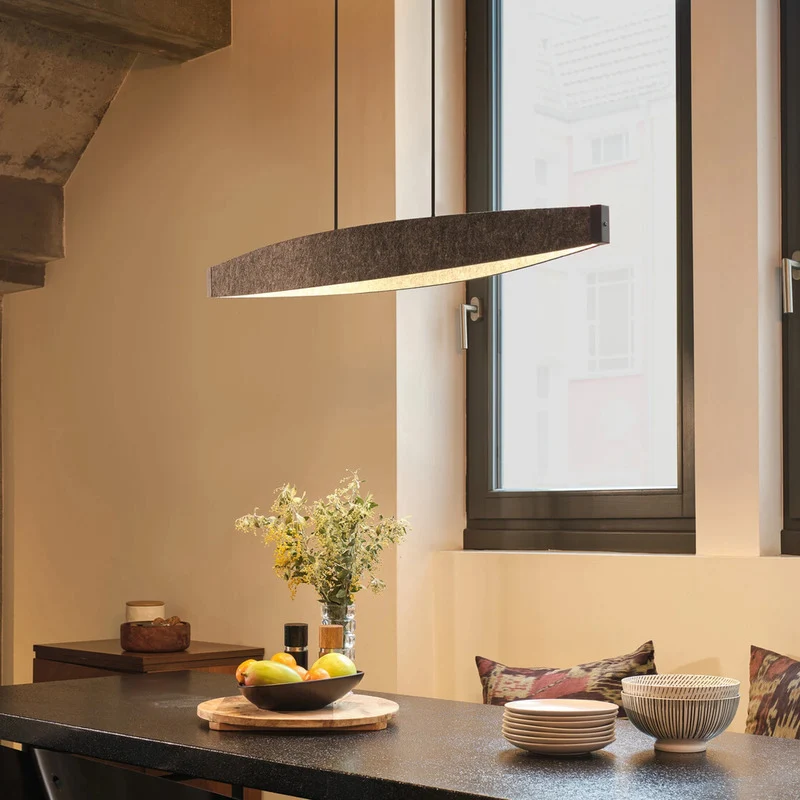 B-Ware OSRAM Hängeleuchte Pendelleuchte LED Decor Flat Felt grau Filz Warmweiß 3000 K