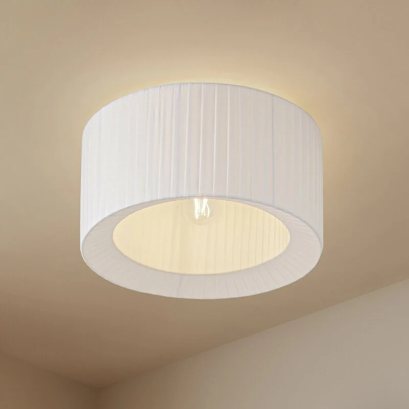 B-Ware Lindby Deckenleuchte Lampe Hauptlicht Virelle weiß Textil Ø 40 cm E27