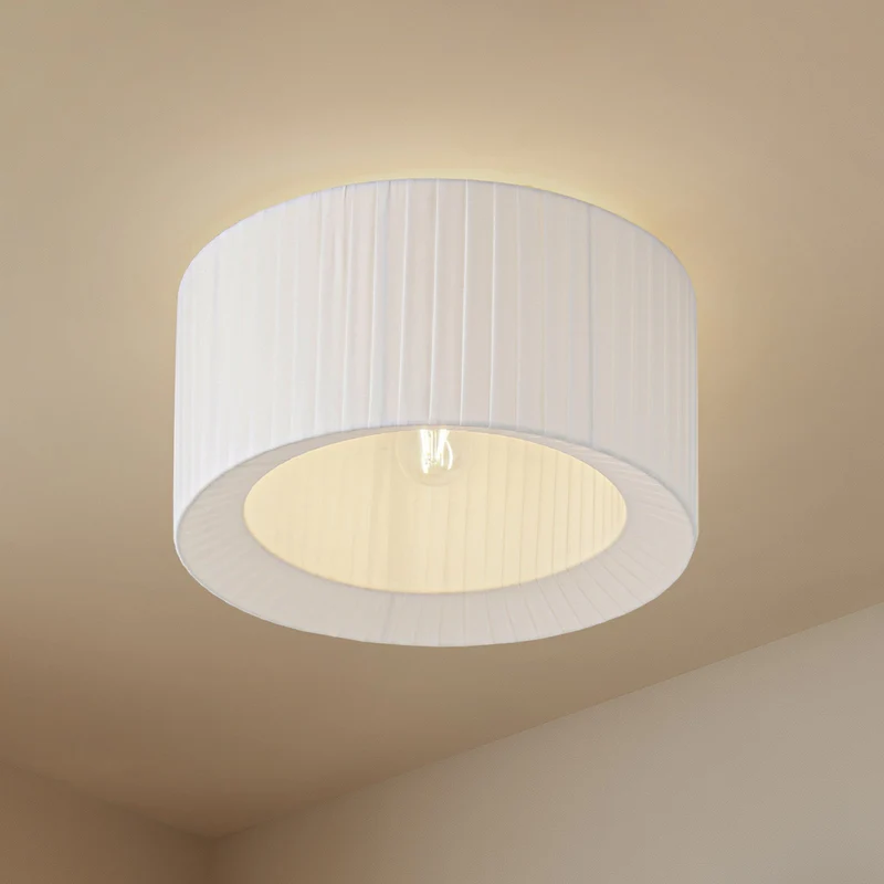B-Ware Lindby Deckenleuchte Lampe Hauptlicht Virelle weiß Textil Ø 40 cm E27