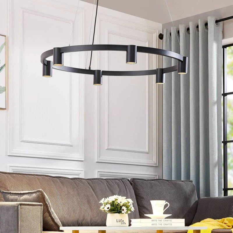 B-Ware Arcchio Leuchte Pendelleuchte Hängeleuchte Brinja schwarz Aluminium Innen 6fl
